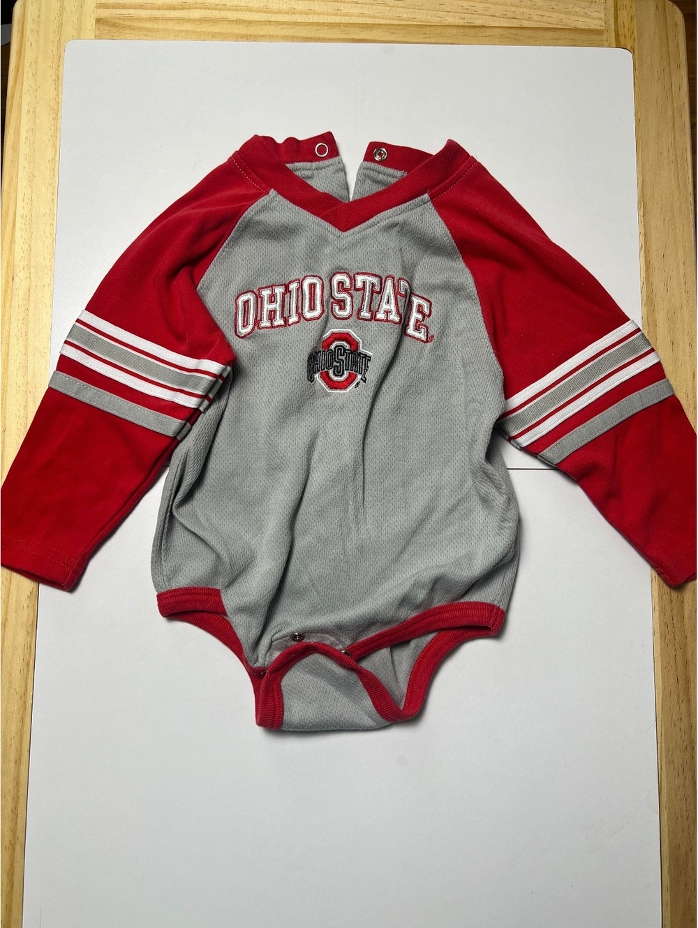 Vintage Ohio State Buckeyes Long Sleeve Bodysuit 24M Sports Club